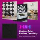 18 Pack Self-Adhesive Acoustic Panels, 12"x 12"x 0.4" Sound Absorbing Panels, High Density Square Sound Proof Noise Dampening Panels for Walls Home Studio Office, Triangle Cutting Style, Black