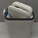 rejomiik Small Bathroom Trash Can with Lid 2.6 Gallon Step Trash Can Slim Garbage Can with Soft-Close Waste Bin for Bathroom, Bedroom, Office, Dorm, RV, Off-White