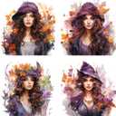 XERE 80 Pcs Mythic Enchantress Women Portraits Scrapbook Stickers Set for Scrapbooking and Journaling Notebooks, Junk Journal Supplies, Sketchbook, Bookmark Making Sticker