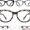 Gaoye 6 pack Oversized Reading Glasses for Women Stylish Blue Light Blocking Anti Eyestrain Computer Readers Spring Hinge