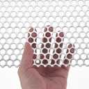 PATIKIL 39.4" x 15.7" 304 Stainless Steel Perforated Sheet, 0.39" Hole 19GA Expanded Metal Mesh Plate Screen Decorative Meshes for Ventilation Grill Smoking