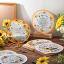 Gejoy 24 Pieces Christian Church Sunflower Foldable Flying Disc Fans Handheld Cooling Fans Multi Role Round Fans for Outdoor Games for Church Women Man Party Favors Decorations Portable, 8 Style