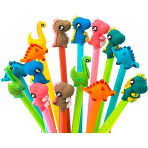 Cute dinosaur black ink pens,Cartoon fun kawaii writing gel pens for office school supplies,16pcs Set (cute dinosaur)…