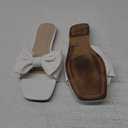 Women's Bow Flat Sandals Dressy Square Open Toe Sandals Slip On Slide, Size 43
