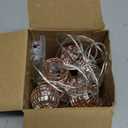 BBTO LED Disco Ball String Light Battery Powered Mirror Balls Ornaments for Outside Backyard Porch 70s 80s Disco Party Supplies(1.57 Inch,Rose Gold)