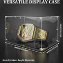 Acrylic Championship Belt Display Case – 3mm Clear Acrylic with Built-in Wrestling Belt Stand, Large 21.8" x 15.9" x 13.2" Showcase Box, Durable Corner-Connector Design – Fits Most Championship Belts