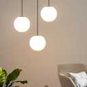 Lurrose 3 Pack Acrylic Globe Lamp Shade Replacement 5.90 Inch Round Ball Lampshade Cover for Indoor Outdoor Wall Street Light Fixtures