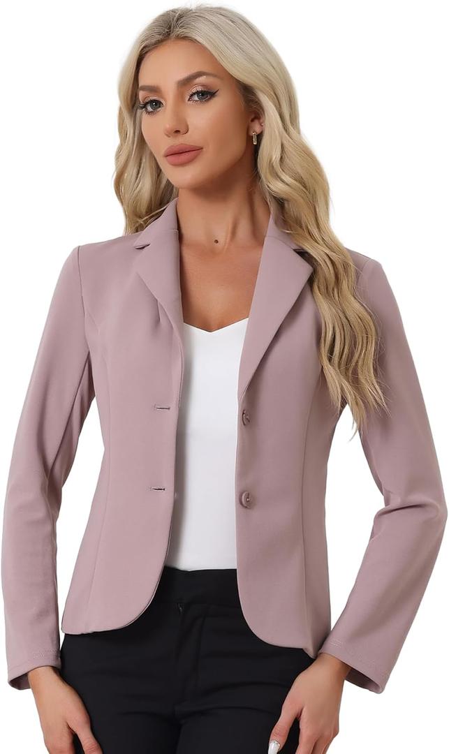Allegra K Women's Work Office Blazer Stretch Lapel Collar Long Sleeve Jacket Suit Blazer XS