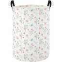 Sanjiaofen Laundry Hamper Baby Nursery Hamper Waterproof Foldable Kids Laundry Basket Kids Dirty Clothes Hampers Girl Room Decor for Home Gift Baskets(Pink Flower)