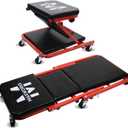 MaxWorks 50873 2 in 1 Mechanic Creeper 36 inch Z-Creeper Seat 300 lbs Capacity Low Profile Creeper with 6 pcs Casters for Garage Shop Auto Repair