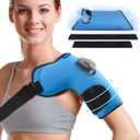 Refillable Ice Bag Wrap for Shoulder Pain Relief, Travel Ice Water Bag Physical Cold Therapy with Straps for Full Back, Pain Relief for Injuries, Muscle Pain, Swelling, Bruises