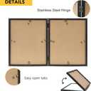 Double 8x10 Picture Frame Hinged Folding Vertical Stand for Tabletop Display, Wood Two Opening 8x10 Double Photo Frame Collage with Shatter Resistant Plexiglass, Black