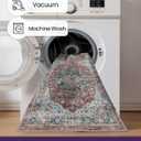 DEXI Kitchen Floor Mats 3 Pieces Non Slip, Washable Runner Rugs Absorbent,Thin Standing Carpet Soft Comfort for Sink Hallway Entryway Laundry Room Boho Decor, Red (24" x 36" + 24" x 60" + 24" x 84")