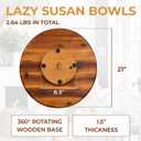 21-Inch Acacia Wood Lazy Susan Turntable Organizer for Countertop