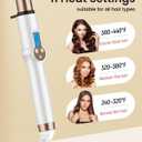 1 Inch Extra Long Barrel Curling Wand, Ceramic Tourmaline Curling Wand Professional Dual Voltage with Adjustable Temperature