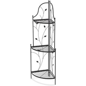 Glitzhome 3-Tier Planter Shelf, Organizer Rack Flower Pot Plant Stand Indoor Outdoor Metal Planter for Garden and Home, Matte Black