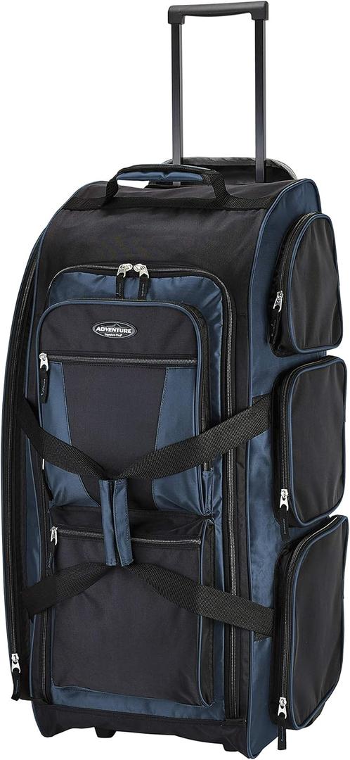 Travelers Club Xpedition 30 Inch Multi-Pocket Upright Rolling Duffel Bag (Rivera Blue)