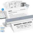 iDPRT Portable Printer Wireless for Travel - Bluetooth Mobile Printer Support for 8.5"x11" US Letter, Inkless Compatible with iOS, Android, Laptop for Office, Car and Home (300DPI, White)