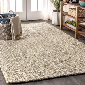 JONATHAN Y Pata Hand Woven Chunky Jute Light Ivory Indoor Area Rug, 8x10, Bohemian, Rustic, Cottage, Easy-Cleaning for Living Room, Bedroom, Kitchen, Non-Shedding (NRF102B-8)