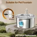 GIOTOHUN Cat Fountain Filters Replacement: 16 Pet Water Fountains Filter - 8 Carbon Filters & 8 Foam Filters - Suitable for GIOTOHUN Stainless Steel Cat Fountain S11