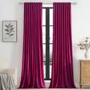 PRIMROSE Hot Pink Velvet Curtains 96 inch Long for Living Room,Set of 2 Panels Blackout Rod Pocket Back Tab Window Treatment Room Darkening Heavy Decorative Curtains Drapes for Bedroom