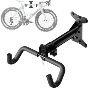 Bike Wall Mount Hanger - Adjustable Horizontal Bicycle Storage Rack for Garage and Home - Metal Hook Holder for Road, Mountain, and Hybrid Bikes (One Pack)