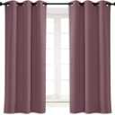 NICETOWN Blackout Curtain Blind for Bedroom, Single Panel, W34 x L63 inches, Dry Rose, Thermal Insulated Grommet Blackout Room Darkening Drape/Drapery