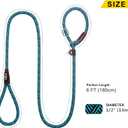 Fida Durable Slip Lead Dog Leash, 6 FT x 1/2" Heavy Duty Loop Comfortable Strong Rope Lead for Large, Medium Dogs, No Pull Pet Training with Highly Reflective, Blue