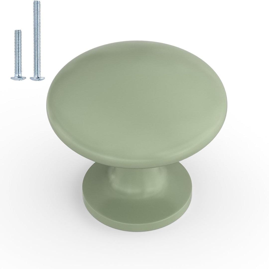 homdiy 30 Pack 1-1/10 inch Cabinet Knobs Green Drawer Knobs Solid Pulls, Cabinet Hardware Handles for Kitchen Bathroom