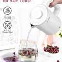 0.6L Small Electric Tea Kettle Lightweight, 20 Ounce Double Wall Hot Water Boiler Stainless Steel Auto Shut-off, 120V Portable Travel Electric Kettle Fast Boil for Tea and Coffee,White