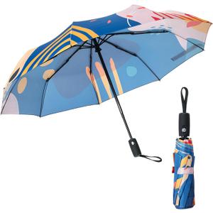 Mr. Pen- Windproof Travel Umbrella, Automatic Umbrellas for Rain, Compact (Abstract Style)