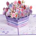 2 x by Paper Love 3D Flowers Pop Up Card, Gift for Birthday, Thank You, Get Well or Just Because - 5" x 7" Cover - Includes Envelope and Note Card