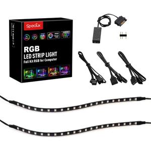 PC Addressable RGB LED Strip Lights Kit - Magnetic PC Case Lighting, 2PCS 42LEDs ARGB Strip for 5V 3pin RGB Header Motherboard Asus Aura, Asrock RGB Led, Gigabyte RGB Fusion, MSI Mystic Light