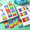 200 Pcs Spanish Scripture Cards Bible Verse Prayer Cards Pocket Christian Inspirational Religious Cross Church Gifts for Fall Breast Cancer Awareness Halloween Thanksgiving