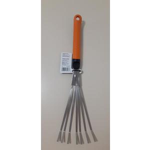Fiskars Xact Hand Rake, Heavy Duty Gardening Hand Tool with Ergonomic Handle and Hanging Hole for Storage, Stainless Steel Head and Tines, Perfect for Maintaining a Raised Garden Bed