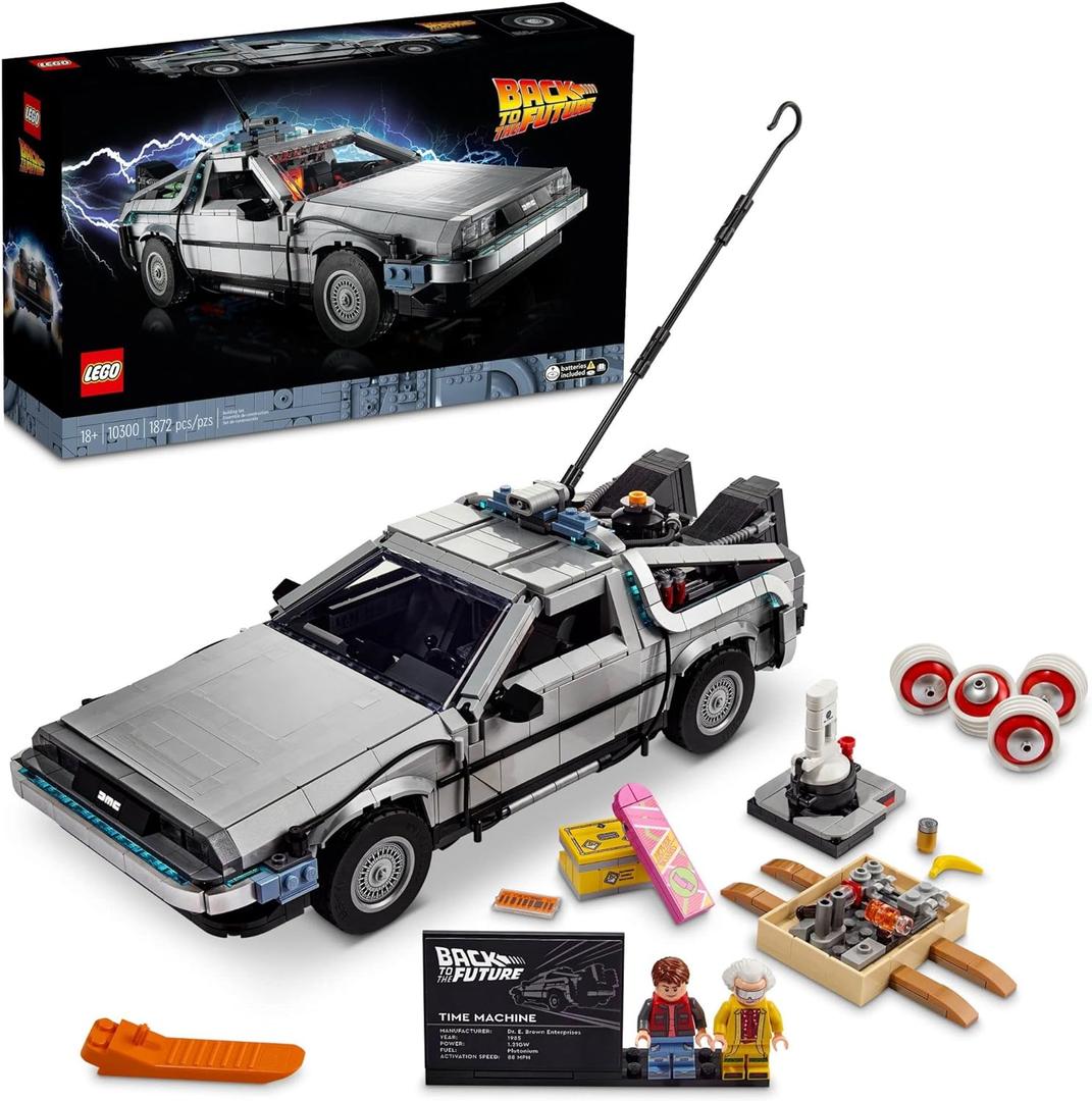 LEGO Icons Back to the Future Time Machine 10300, Model Car Building Kit Based on the Delorean from the Iconic Movie, Perfect Build for Teens and Adults Who Love to Create