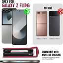 for Samsung Galaxy Z Flip 6 Case, Flip 6 Phone Case with Card Holder and 360 Ring Stand, PU Leather Wallet Case with Crossbody and Wrist Strap, Wine Red