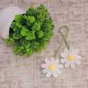 2 x Cute Crochet Plant for Car Rear View Mirror,Boho Handmade Knitted Car Mirror Hanging Accessories for Women Girls, Interior Aesthetic Decor Truck Hanger Ornament Bag Charm (Daisy)