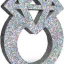 Engagement Decorations Silver Glitter Diamond Ring Sign Centerpieces for Table Decoration,Bridal Shower Decorations Wedding Anniversary Supplies