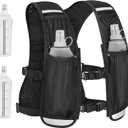 NOOLA Running Vest for Women Men, Lightweight Hydration Vest with Dual 500ML Soft Flasks, Water Backpack Hydration Pack, Adjustable Running Tail Chest Bag for Hiking Race Marathon Cycling, Black