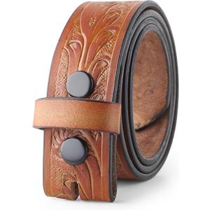 Western Belt without buckle for men  Full Grain Leather Cowboy Belts for jeans - One Piece Leather strap belt (Brown) Western Belt without buckle for men  Full Grain Leather Cowboy Belts for jeans - One Piece Leather strap belt (Brown)