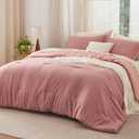 Bedsure Full Comforter Set, Pink Clay Soft Prewashed Bedding for All Seasons, 3 Pieces GentleSoft Bed Set, 1 Lightweight Comforter (82"x86") and 2 Pillowcases (20"x26")