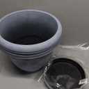 14 Inch Large Planter Pot for Plants Indoor Outdoor, 4 Pack Plastic Flower Pots with Drainage Hole & Tray, Modern Decorative Garden Pot with Saucer, Plant Container for House