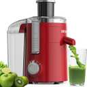 SIFENE Centrifugal Juicer Machine, Compact Fruit and Vegetable Juice Extractor with 3 Speed Modes, 2.5 Inch Wide Chute, 500W Peak Power Motor, Dishwasher Safe Parts, BPA Free, Light Red