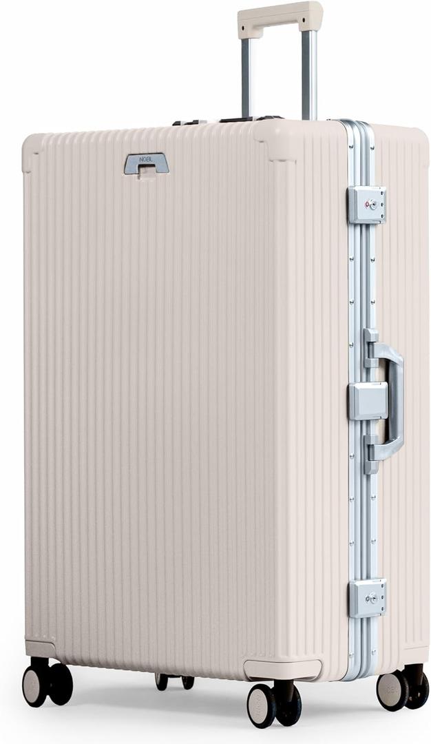 Nobl Travel Zipperless Check in Suitcase - Aluminum Frame, TSA Locks, Beige
Unbreakable Polycarbonate Shell, 360° Spinner Wheels, 30.2x20x12 Check in Luggage, Airline Approved