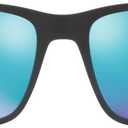 Ray-Ban RB4385 Liteforce Rectangular Sunglasses (Matte Black/Green Mirrored Blue Polarized)