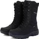 Women's Waterproof Winter Snow Boots Warm Comfortable with Side Zipper - 2025 Fashion Lightweight Hiking boots for Cold Weather Insulated Mid Calf Military Booties (10, Black)