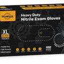 TitanFlex Disposable Nitrile Exam Gloves, 6mil, Black, XL 100ct Box, Heavy Duty, for Cooking, Mechanics, Latex Free, Food Safe Rubber for Food Prep