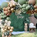 Sage Green Balloon Garland Kit, 163 Pcs, Natural Latex, Jungle Safari Woodland Birthday Decorations, Baby Shower, Wild One Party