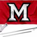 Miami Redhawks Flag with Pole and Bracket Complete Set